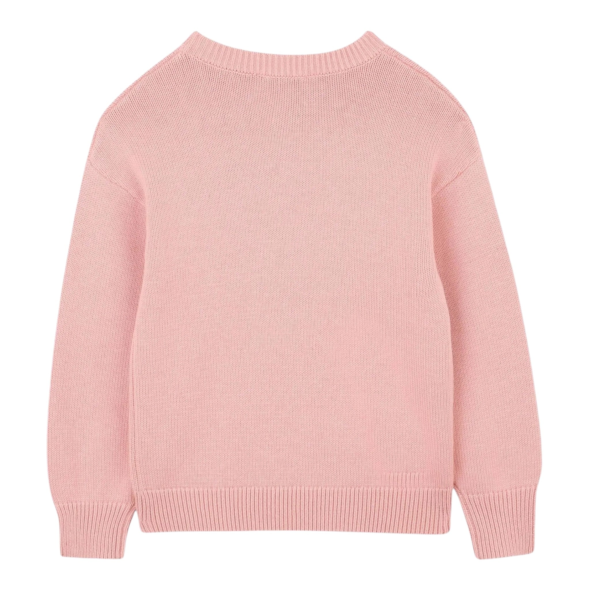 Kenzo Maglia Girocollo tinta unita con Ricami Logo Rosa per Neonata K61334N ROSA KENZO 
