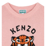Kenzo Maglia Girocollo tinta unita con Ricami Logo Rosa per Neonata K61334N ROSA KENZO 