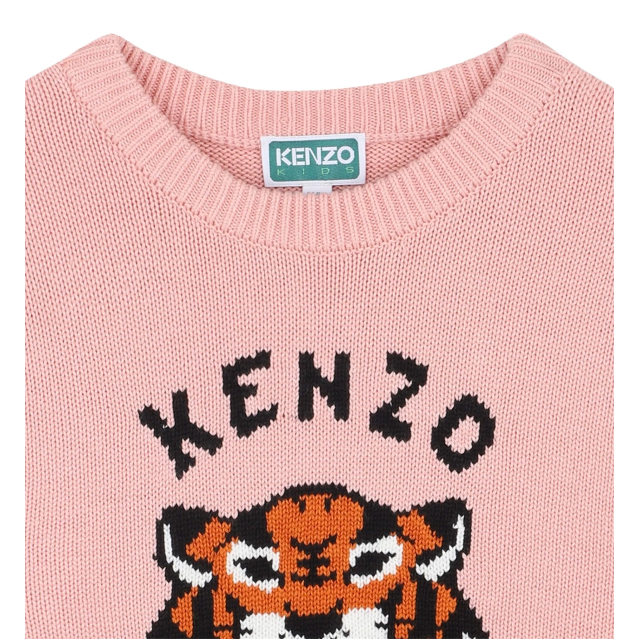 Kenzo Maglia Girocollo tinta unita con Ricami Logo Rosa per Neonata K61334N ROSA KENZO 