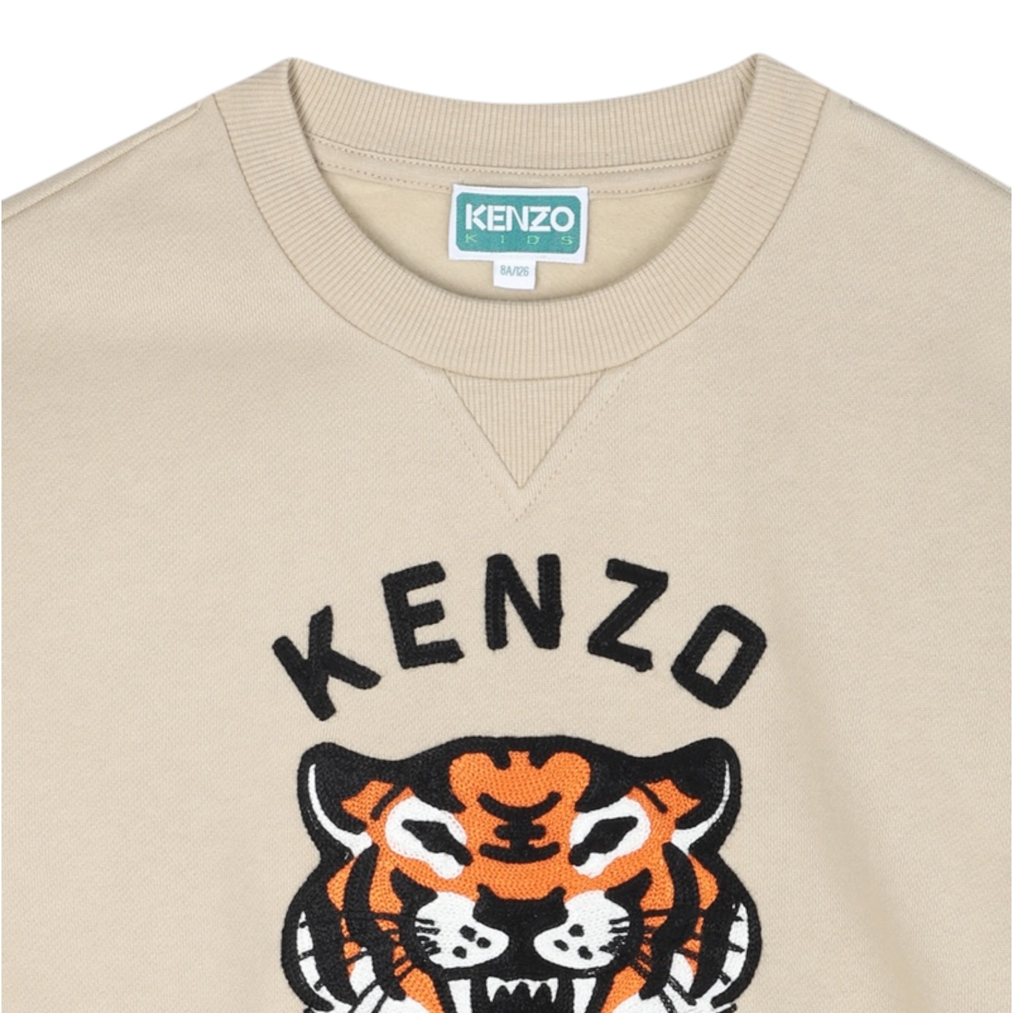 Kenzo Felpa Girocollo tinta unita con Stampa Beige per Bambino K61432 BEIGE KENZO 