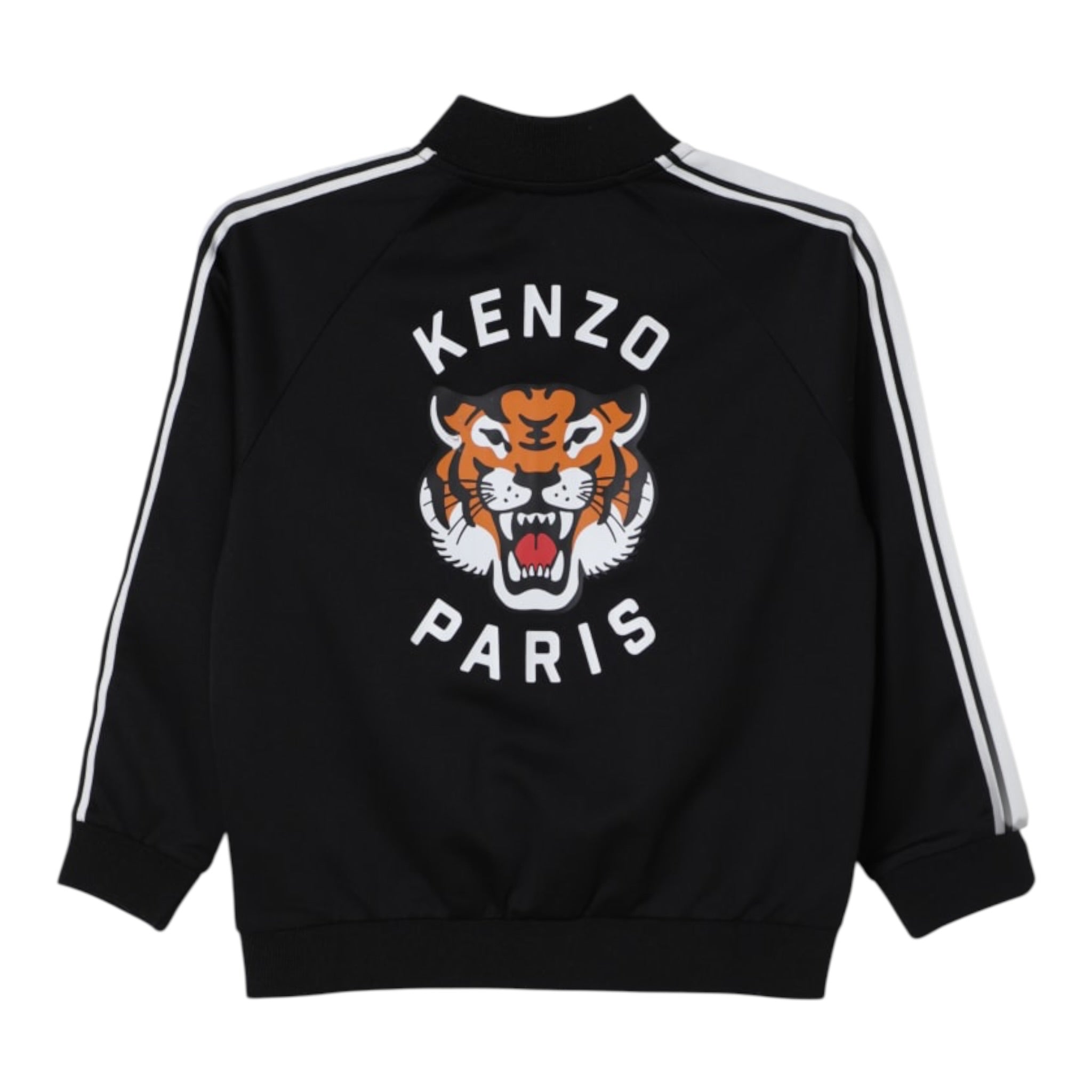 Kenzo Felpa tinta unita con Zip E Stampa Nero per Bambino K61469 NERO KENZO 