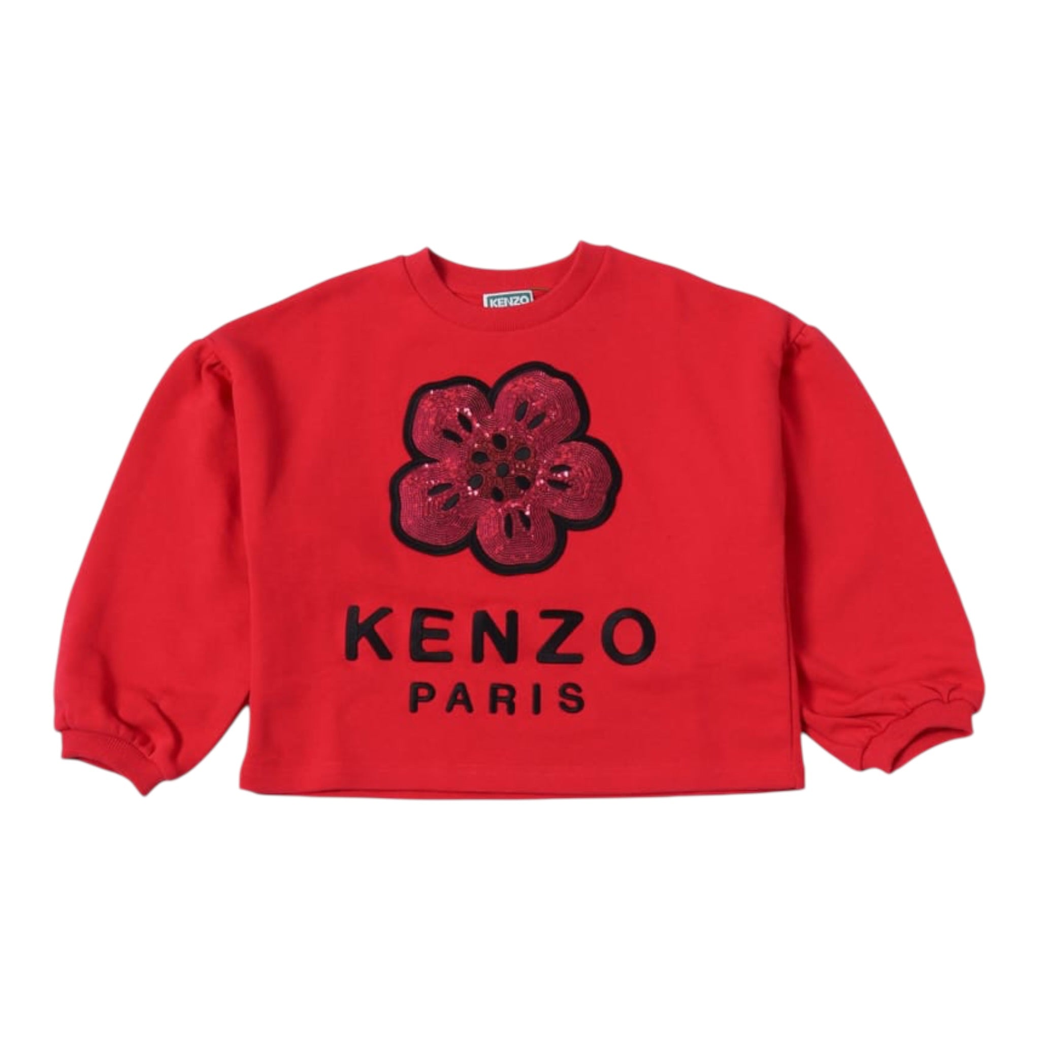 Kenzo Felpa Chiusa Girocollo con Stampa Paillettata Fuxia per Neonata K61525N FUXIA KENZO 