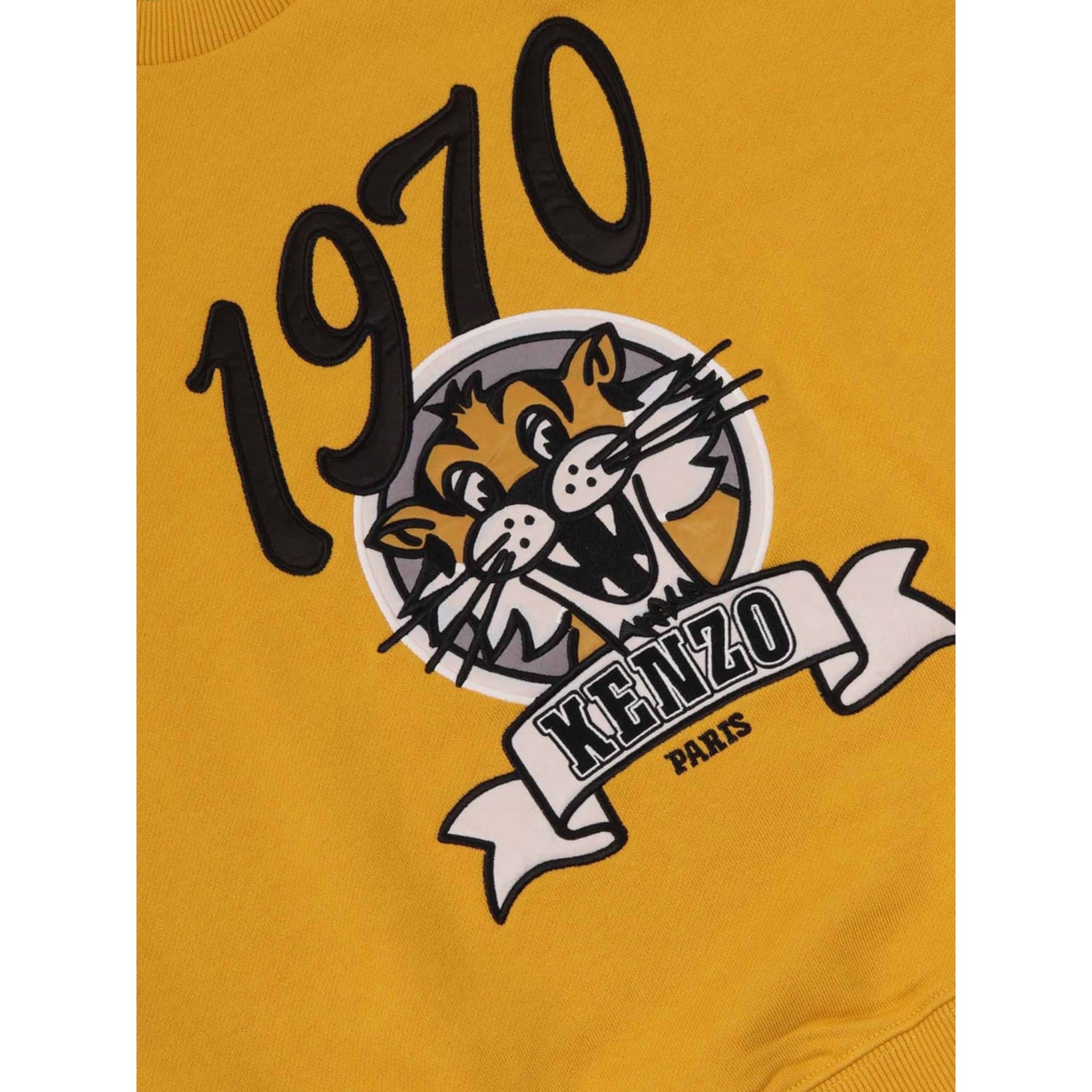 Kenzo Felpa Girocollo tinta unita con Stampa Giallo per Bambino K61547J GIALLO KENZO 
