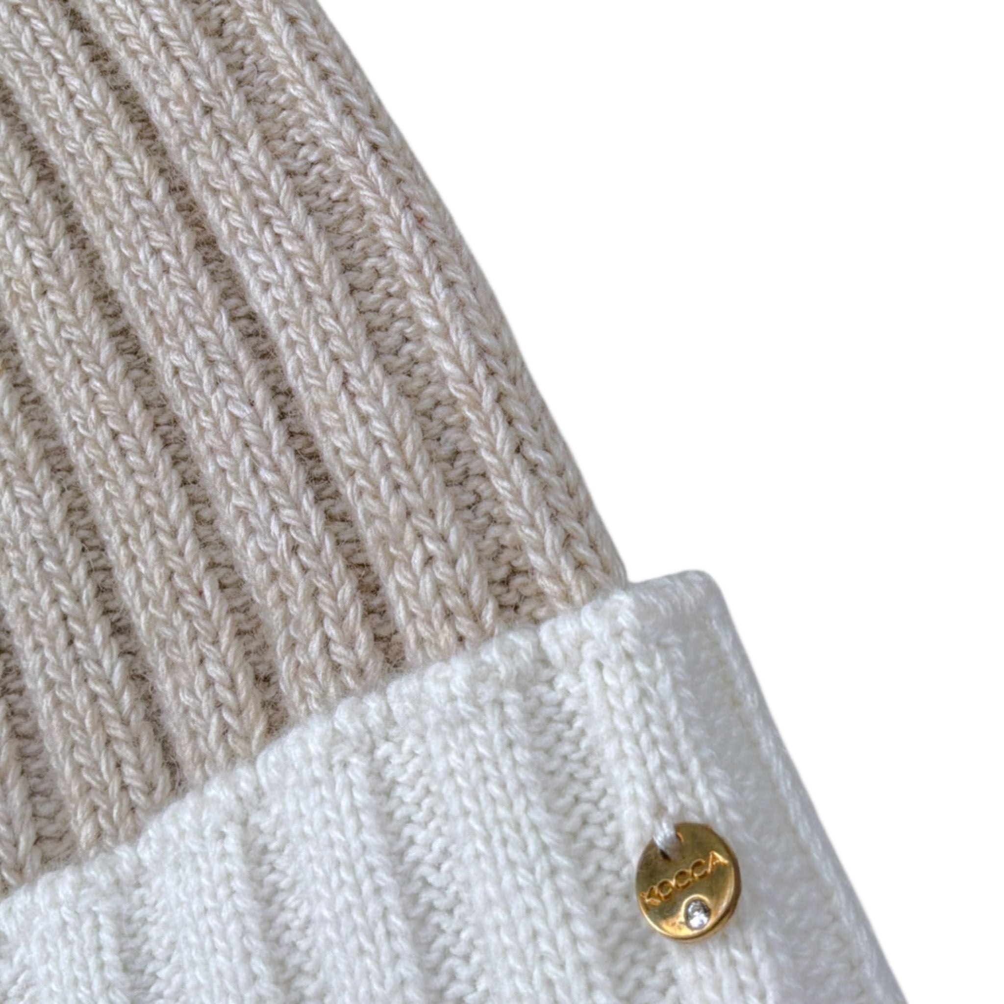 Kocca Cappello Bicolore Bianco/Beige per Bambina A25JCP7875ABUN000 BIANCO/BEIGE Kocca 