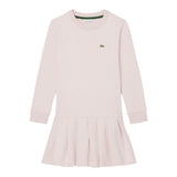 Lacoste Abito Manica Lunga tinta unita Rosa per Bambina 347065 ROSA LACOSTE 