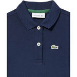 Lacoste Abito Manica Lunga con Colletto tinta unita Blu per Bambina 347067 BLU LACOSTE 