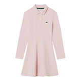 Lacoste Abito Manica Lunga con Colletto tinta unita Rosa per Bambina 347067 ROSA LACOSTE 