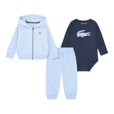 Lacoste Completo 3 Pezzi Felpa-Pantalone-Body Bicolore Azzurro per Neonato 647192O AZZURRO LACOSTE 