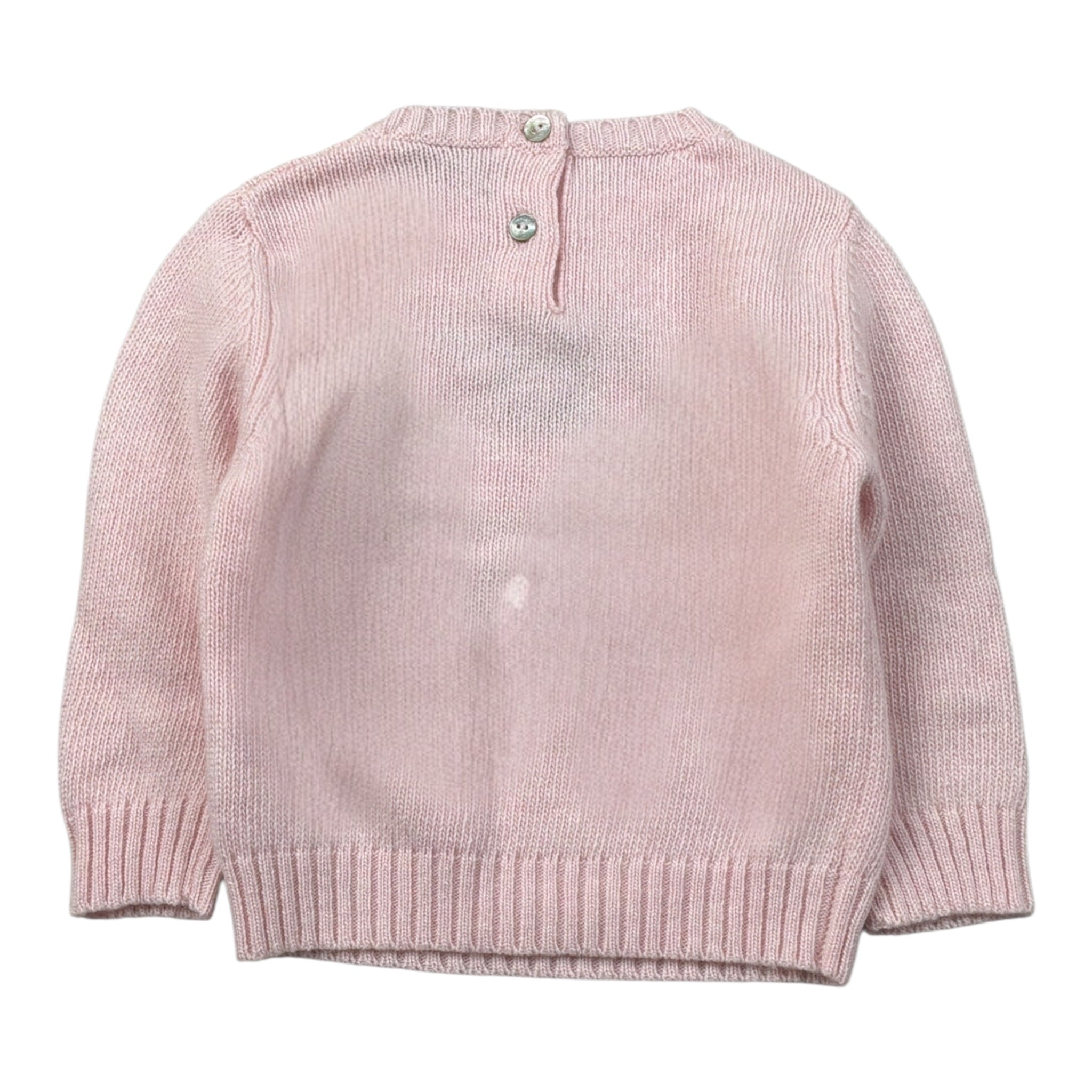 La Maglieria De L'Orsobruno Maglia tinta unita con Stampa Rosa per Neonata BEAR1 ROSA LA MAGLIERIA DE L'ORSOBRUNO 