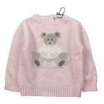 La Maglieria De L'Orsobruno Maglia tinta unita con Stampa Rosa per Neonata BEAR1 ROSA LA MAGLIERIA DE L'ORSOBRUNO 