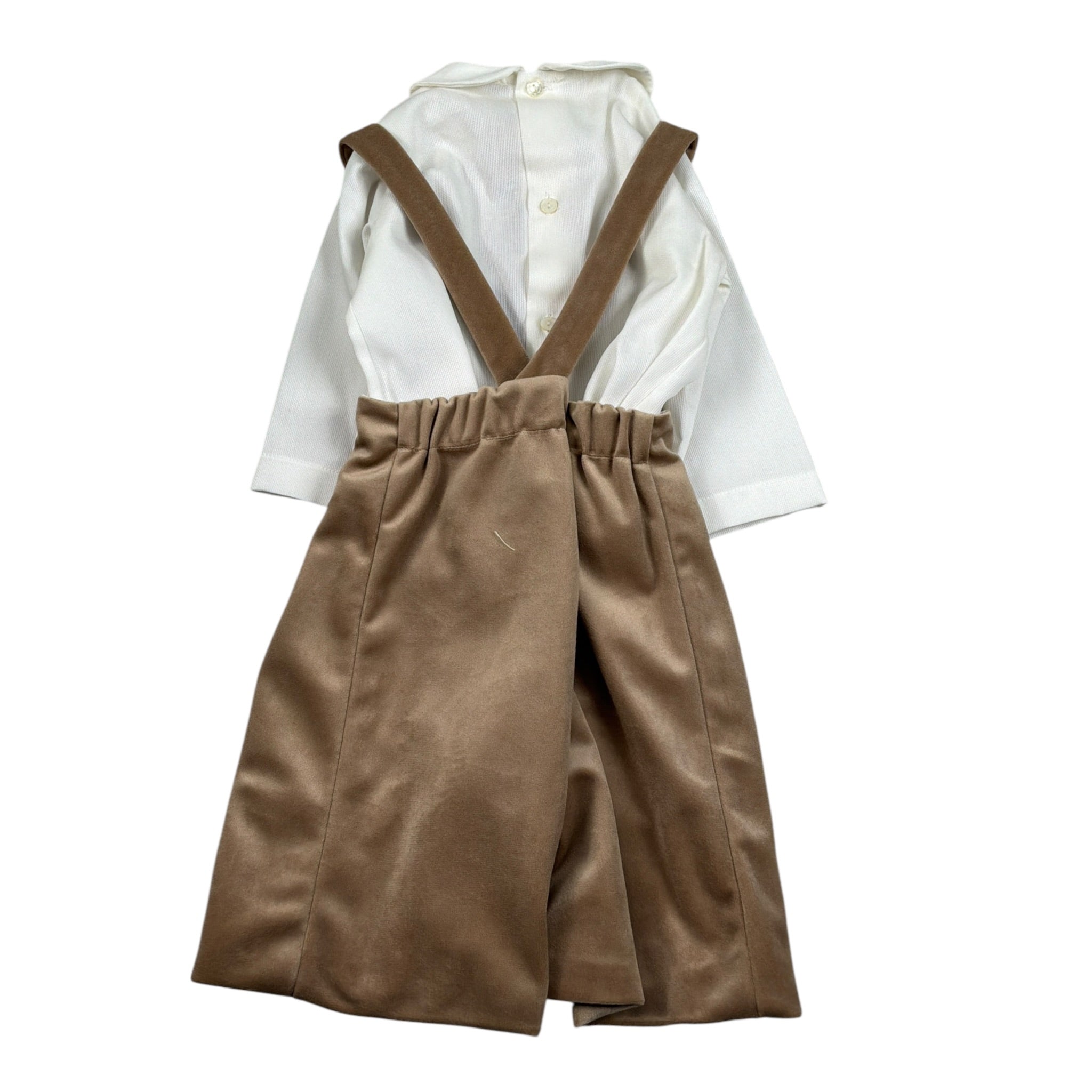 La Stupenderia Completo 2Pz Salopette-Camicia Bianco/Beige per Neonato 1CBCT09 BIANCO/BEIGE LA STUPENDERIA 
