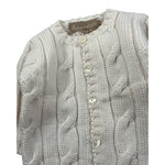La Stupenderia Cardigan tinta unita con Trecce Panna per Neonato 1WCCR25 PANNA LA STUPENDERIA 