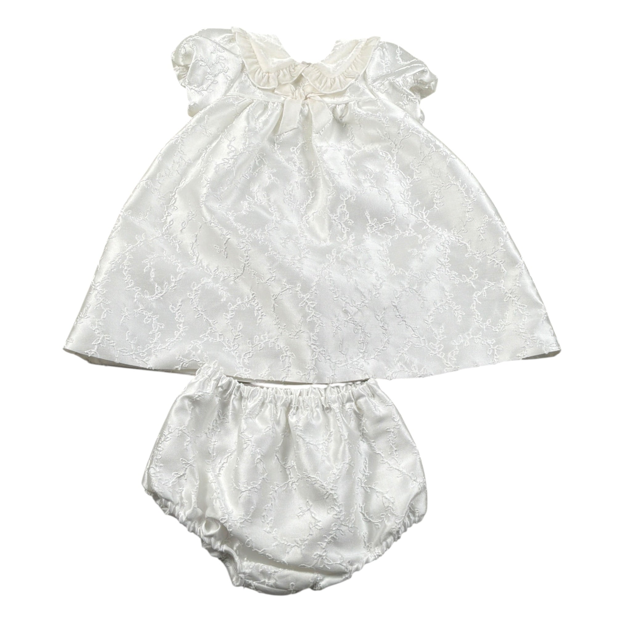 La Stupenderia Set Abito Cerimonia-Coulotte Bianco per Neonata CBAB02 BIANCO LA STUPENDERIA 