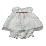 La Stupenderia Abito Mezza Manica tinta unita con Culotte Bianco per Neonata CBAB54X BIANCO LA STUPENDERIA 