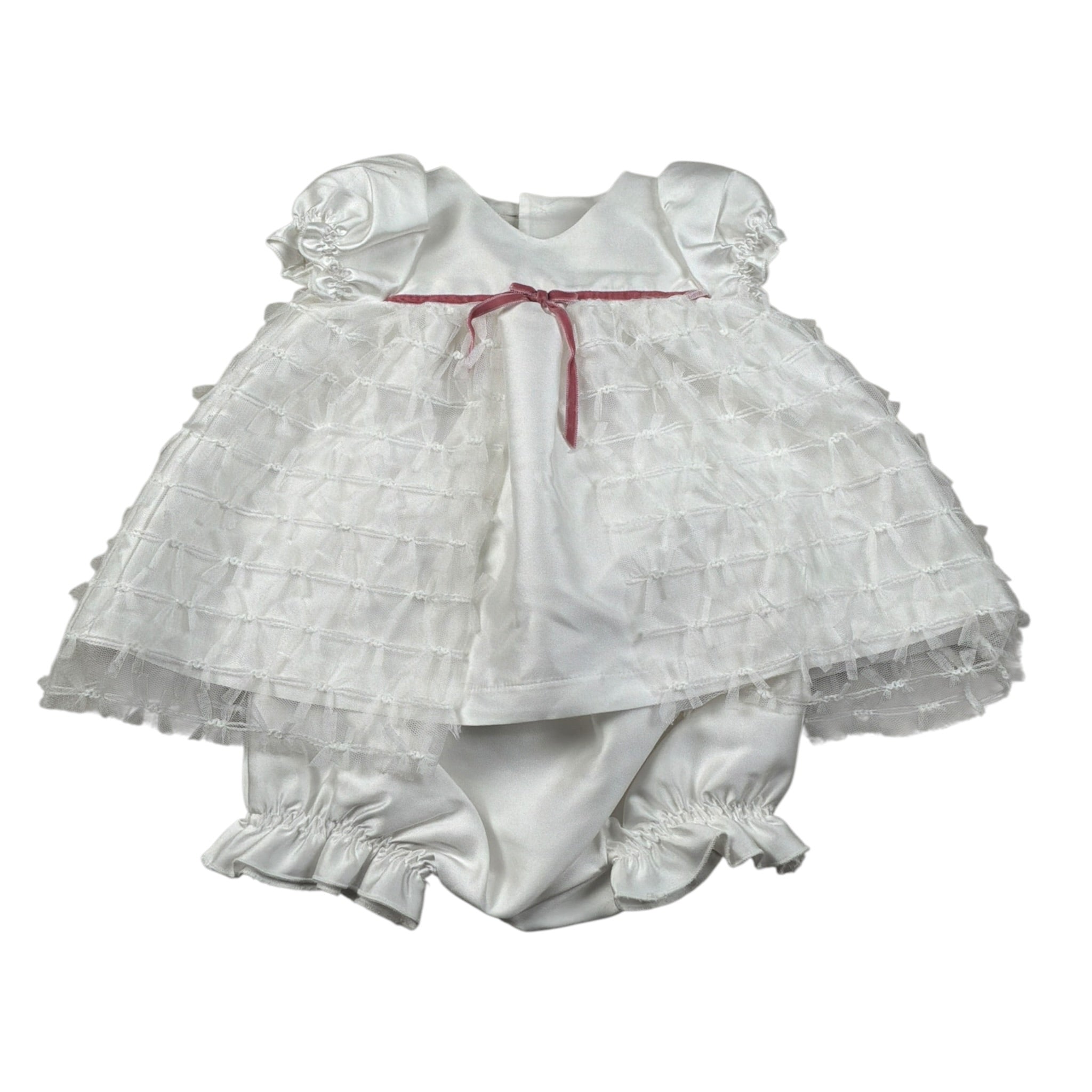 La Stupenderia Abito Mezza Manica tinta unita con Culotte Bianco per Neonata CBAB54X BIANCO LA STUPENDERIA 