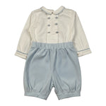 La Stupenderia Tutina Elegante Bicolore Manica Lunga Bianco/Azzurro per Neonato CBPG47V06 BIANCO/AZZURRO LA STUPENDERIA 