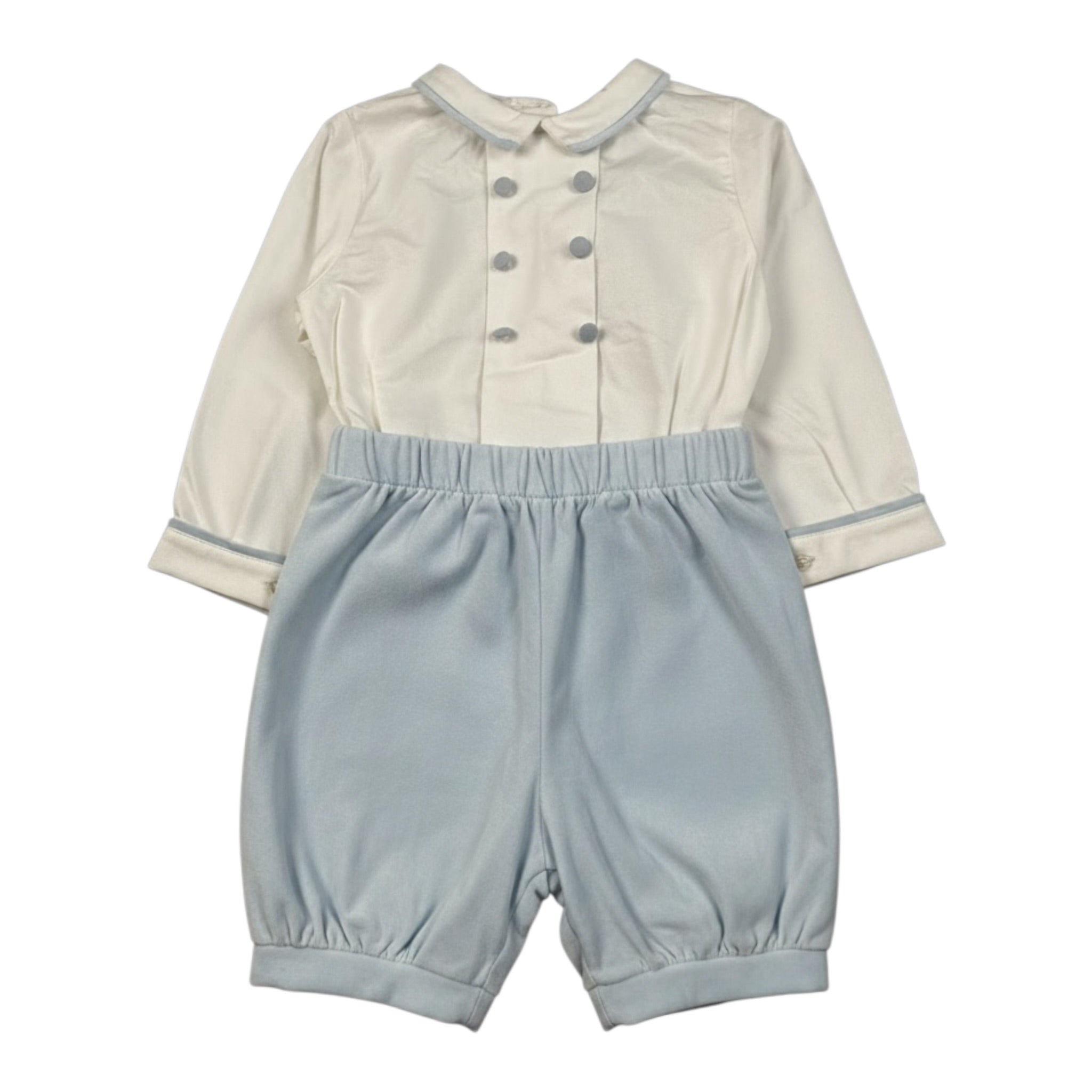 La Stupenderia Tutina Elegante Bicolore Manica Lunga Bianco/Azzurro per Neonato CBPG47V06 BIANCO/AZZURRO LA STUPENDERIA 