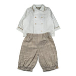 La Stupenderia Completo 2 Pezzi Camicia Body-Pantalone Bianco/Beige per Neonato CCCT21 BIANCO/BEIGE LA STUPENDERIA 