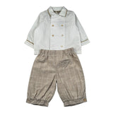 La Stupenderia Completo 2 Pezzi Camicia Body-Pantalone Bianco/Beige per Neonato CCCT21 BIANCO/BEIGE LA STUPENDERIA 
