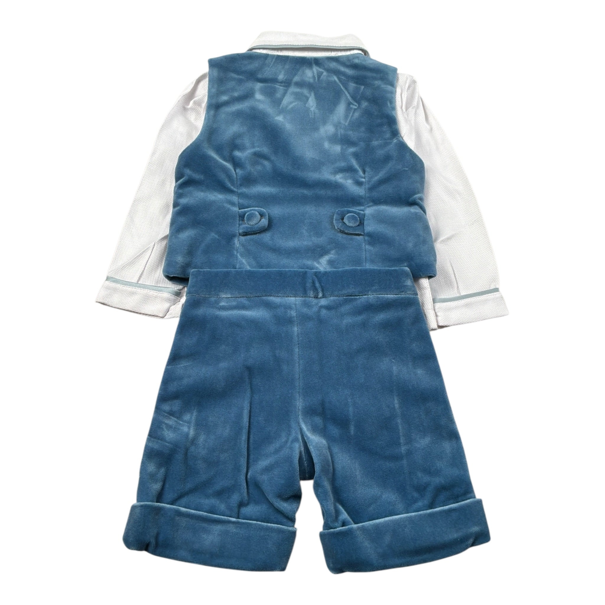 La Stupenderia Completo 3 Pezzi Camcia-Gilet-Bermuda Blu per Neonato CCGL21 BLU LA STUPENDERIA 
