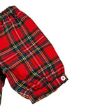 La Stupenderia Pantalone tinta unita con Fantasia Scozzese Rosso per Neonato TBBR01 ROSSO LA STUPENDERIA 