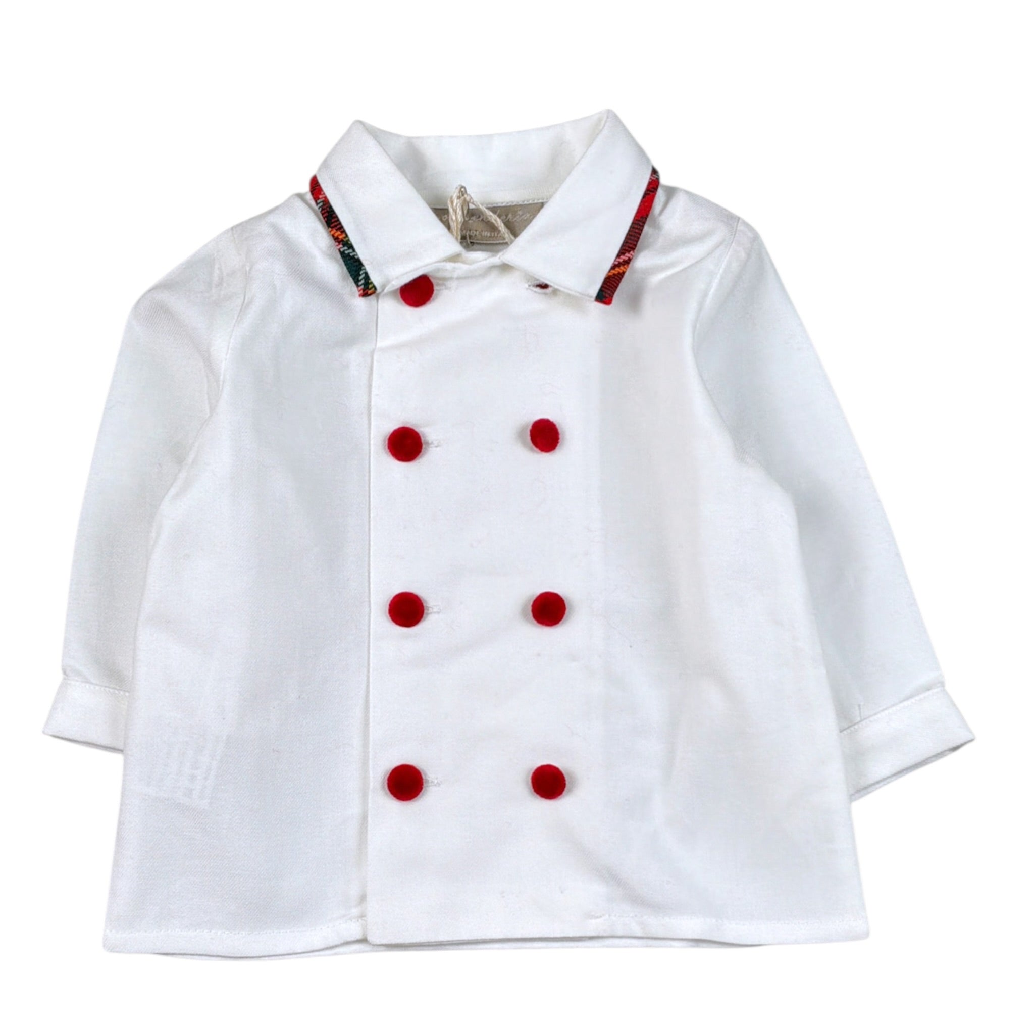 La Stupenderia Camicia tinta unita con Bottoni In Contrasto Bianco per Neonato TBCM01B02 BIANCO LA STUPENDERIA 