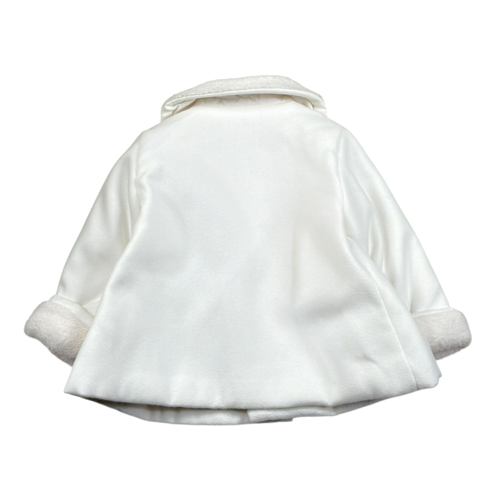 La Stupenderia Cappotto tinta unita con Colletto Bianco per Neonata TBGB00 BIANCO LA STUPENDERIA 