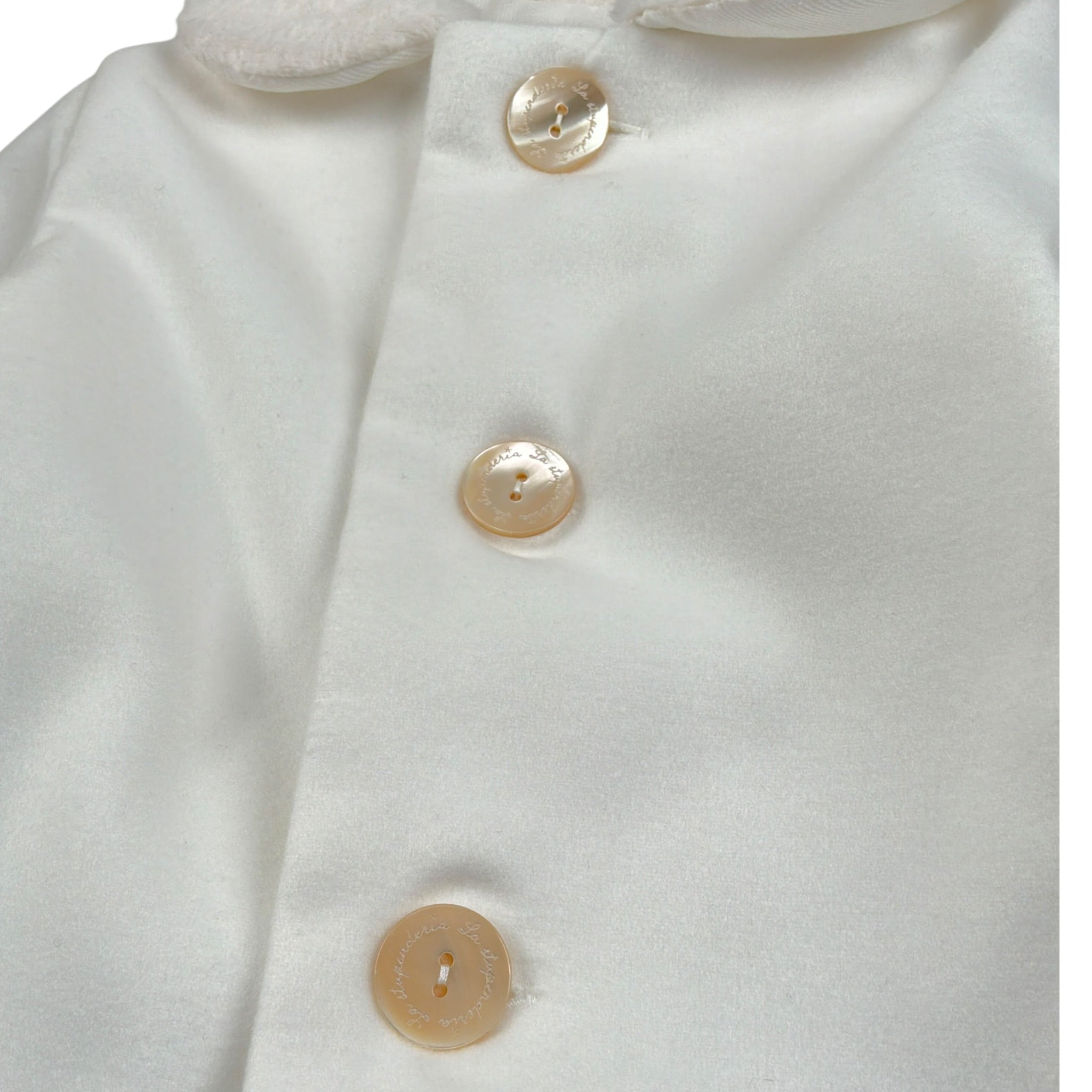 La Stupenderia Cappotto tinta unita con Colletto Bianco per Neonata TBGB00 BIANCO LA STUPENDERIA 