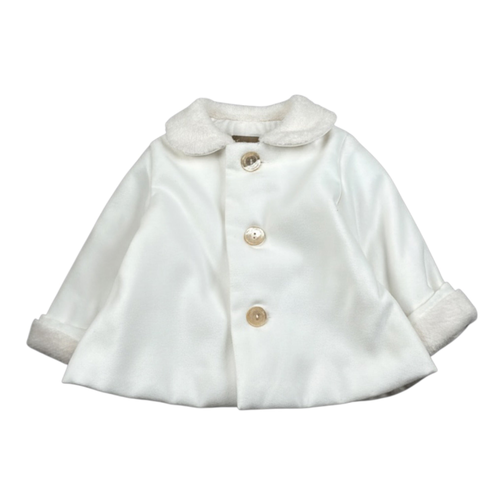 La Stupenderia Cappotto tinta unita con Colletto Bianco per Neonata TBGB00 BIANCO LA STUPENDERIA 