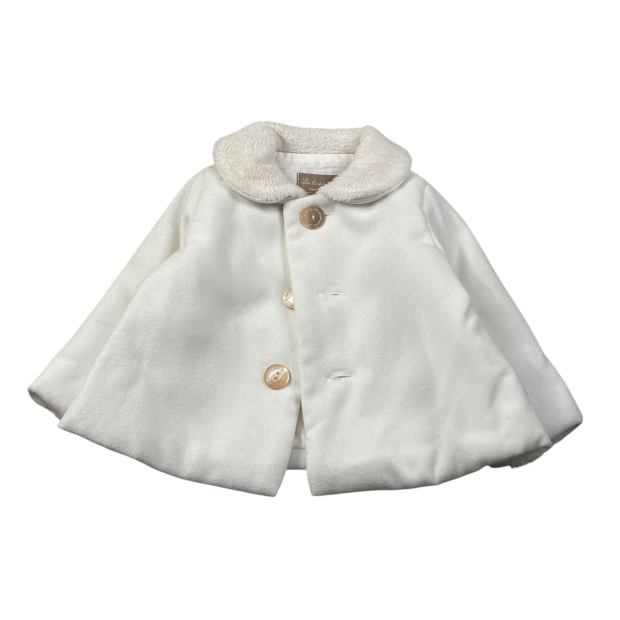 La Stupenderia Cappotto tinta unita con Colletto Panna per Neonata TBGB00X PANNA LA STUPENDERIA 