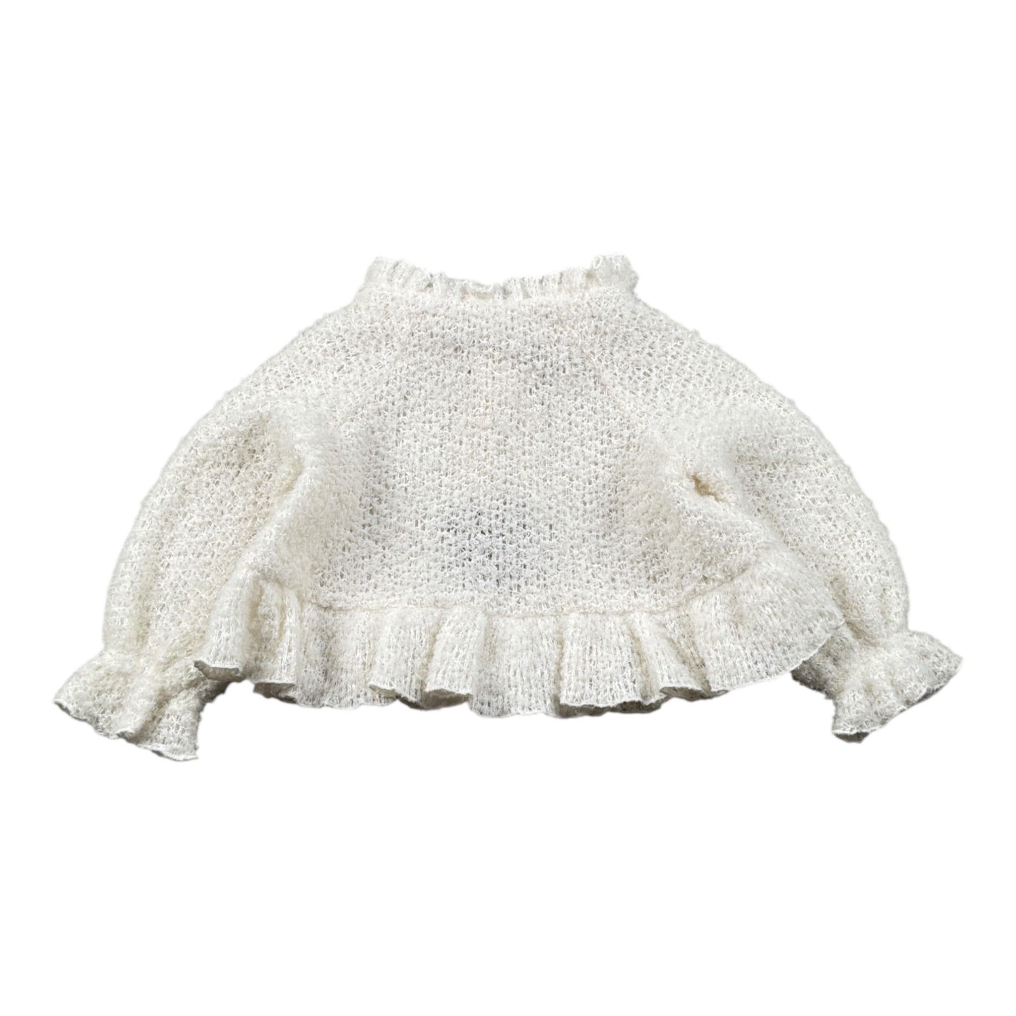 La Stupenderia Cardigan tinta unita con Colletto Panna per Neonata TBGH52 PANNA LA STUPENDERIA 