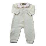 La Stupenderia Tutina Manica Lunga tinta unita con Ricami Panna per Neonata WBTT52 PANNA LA STUPENDERIA 