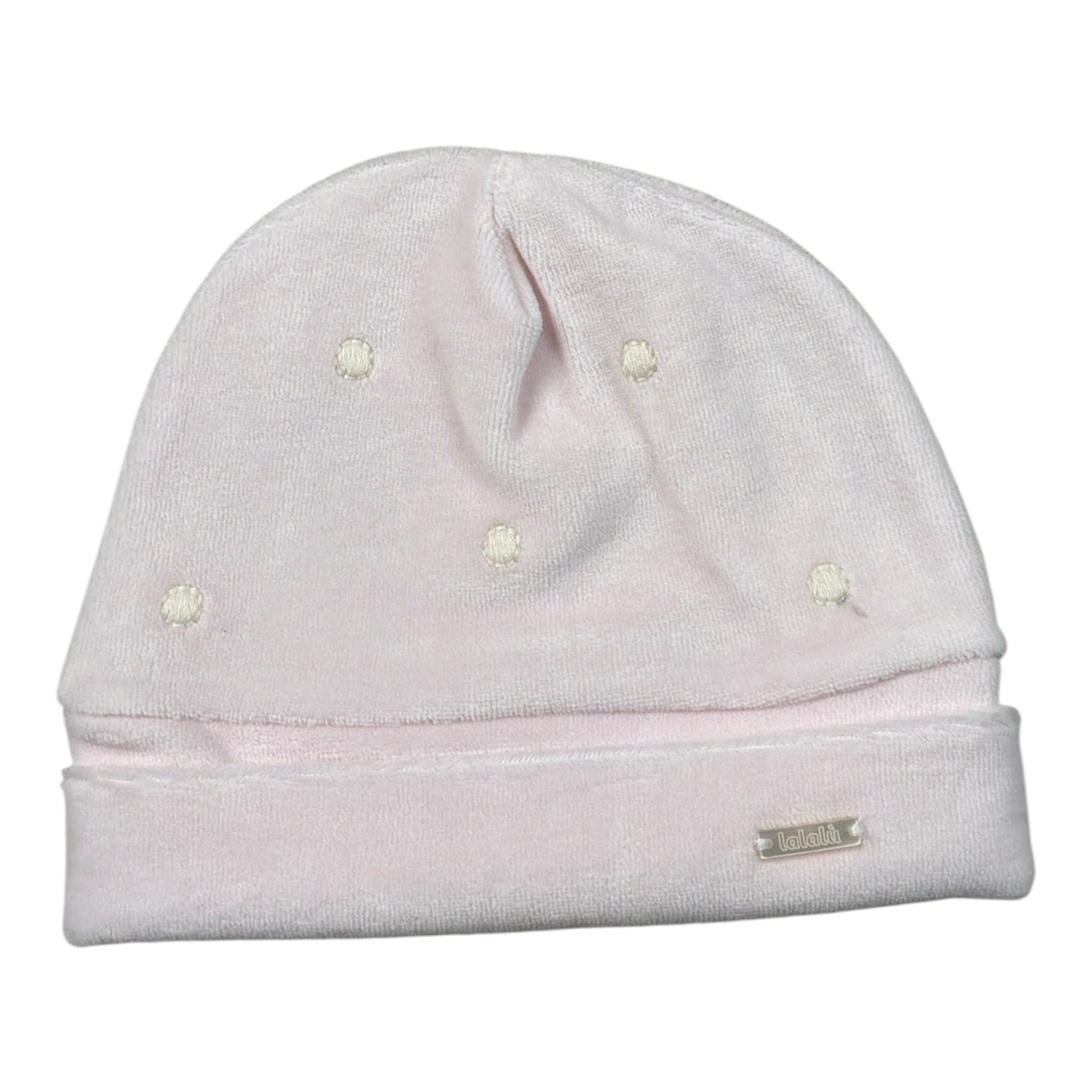 Lalalu' Cappello tinta unita con Stampa Rosa per Neonata CAL1Q ROSA LALALU' 