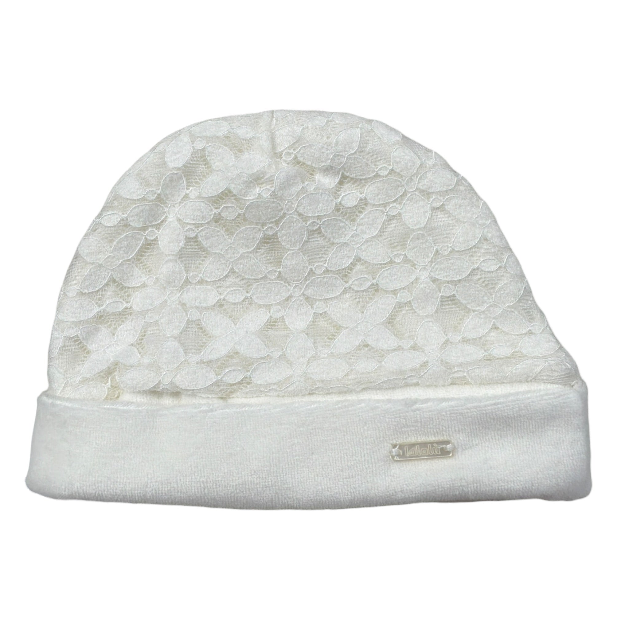 Lalalu' Cappello tinta unita con Ricami Bianco per Neonata CAL7Q BIANCO LALALU' 