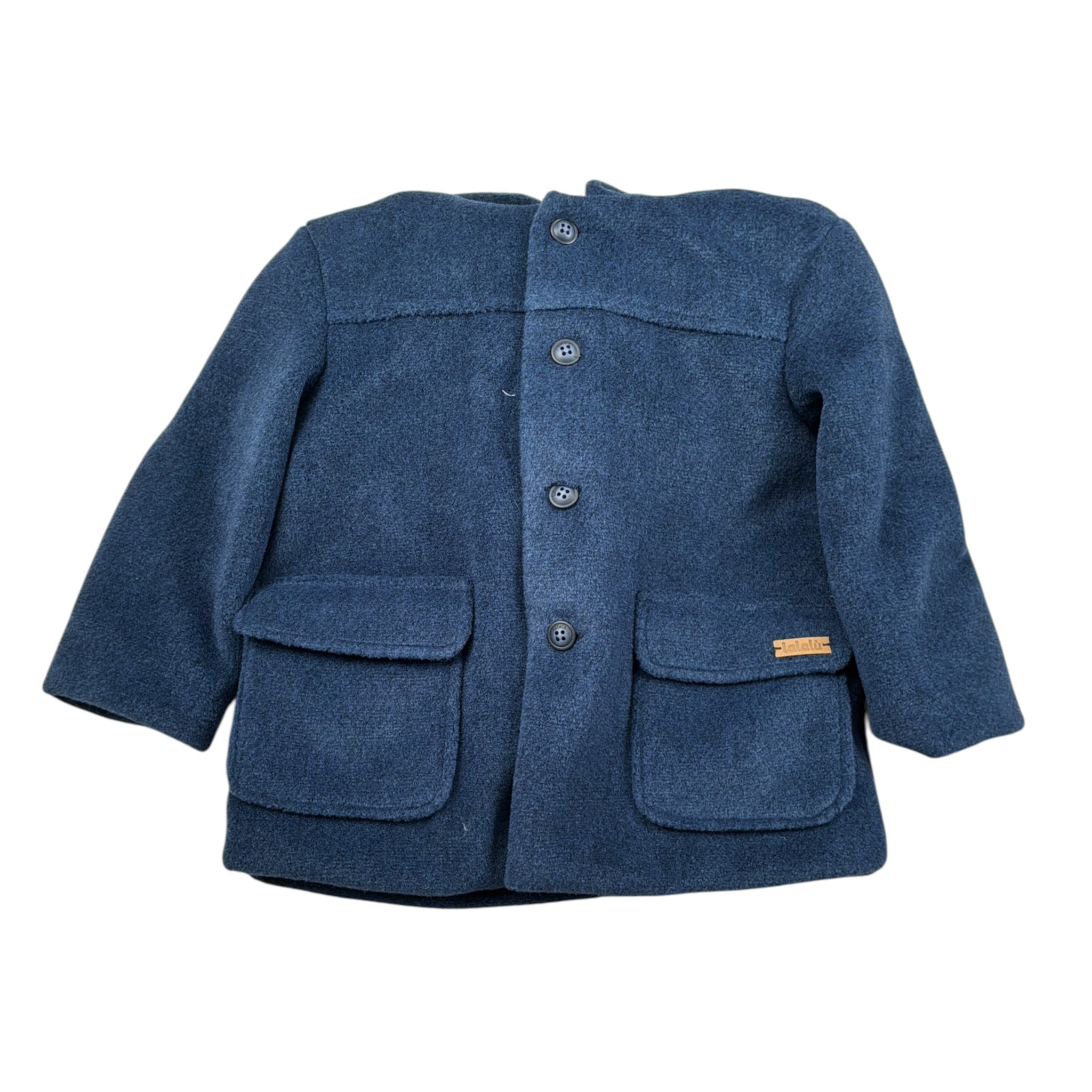 Lalalu' Cappotto tinta unita con Cappuccio E Bottoni Blu per Neonato GIL02Q BLU LALALU' 