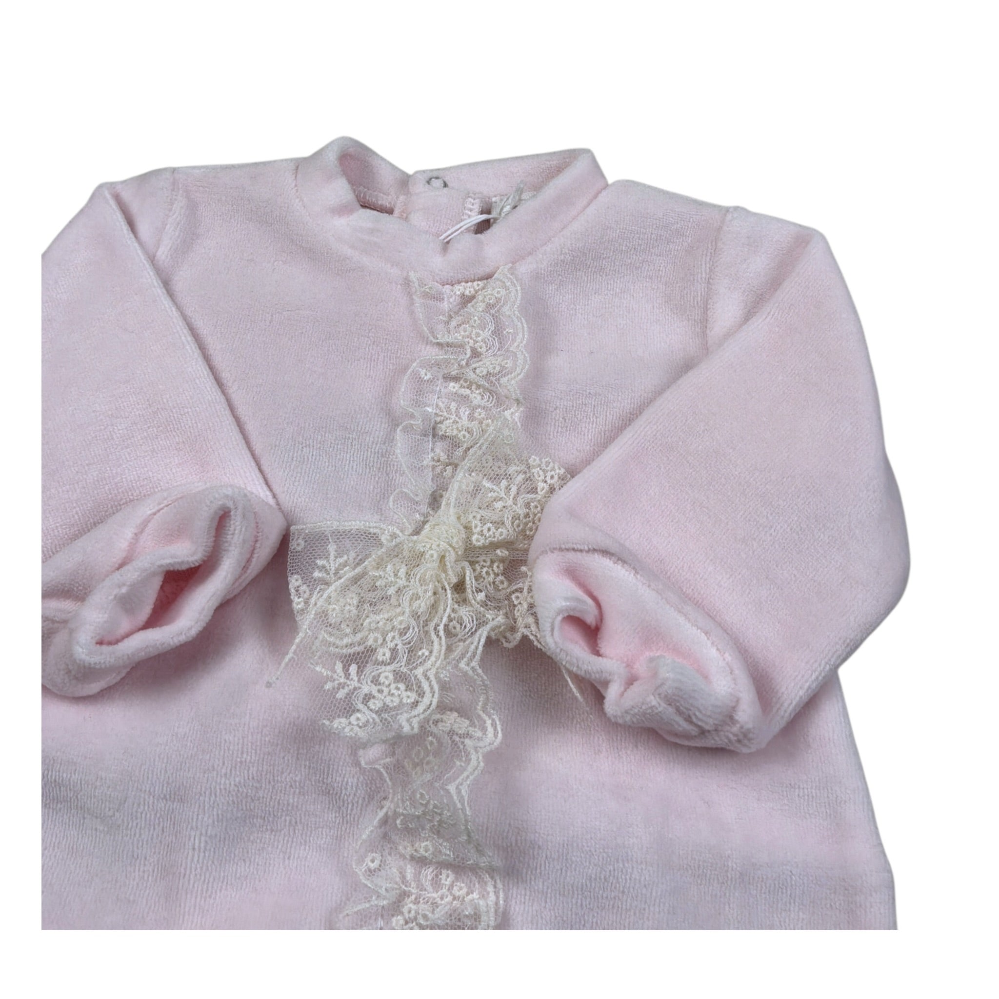 Lalalu' Tutina Manica Lunga Tinta Jnita In Ciniglia Rosa per Neonata TCL8QQ ROSA LALALU' 