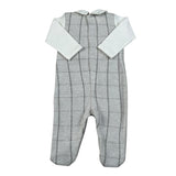 Lalalu' Tutina Bicolore con Fantasia A Righe Bianco/Grigio per Neonato TML02Q BIANCO/GRIGIO LALALU' 