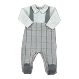 Lalalu' Tutina Bicolore con Fantasia A Righe Bianco/Grigio per Neonato TML02Q BIANCO/GRIGIO LALALU' 