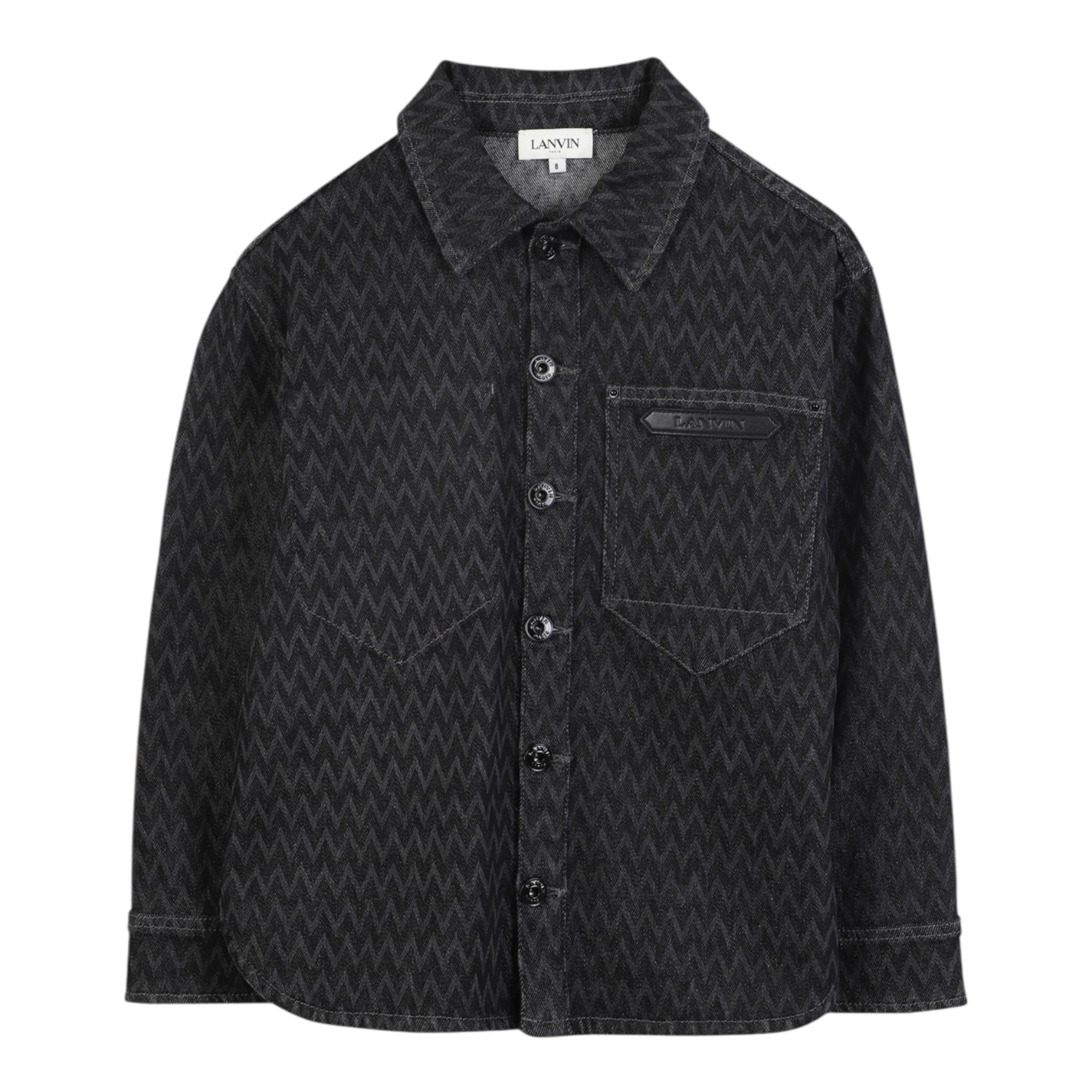Lanvin Camicia Manica Lunga Tinta Nero per Bambino N30290 NERO LANVIN 
