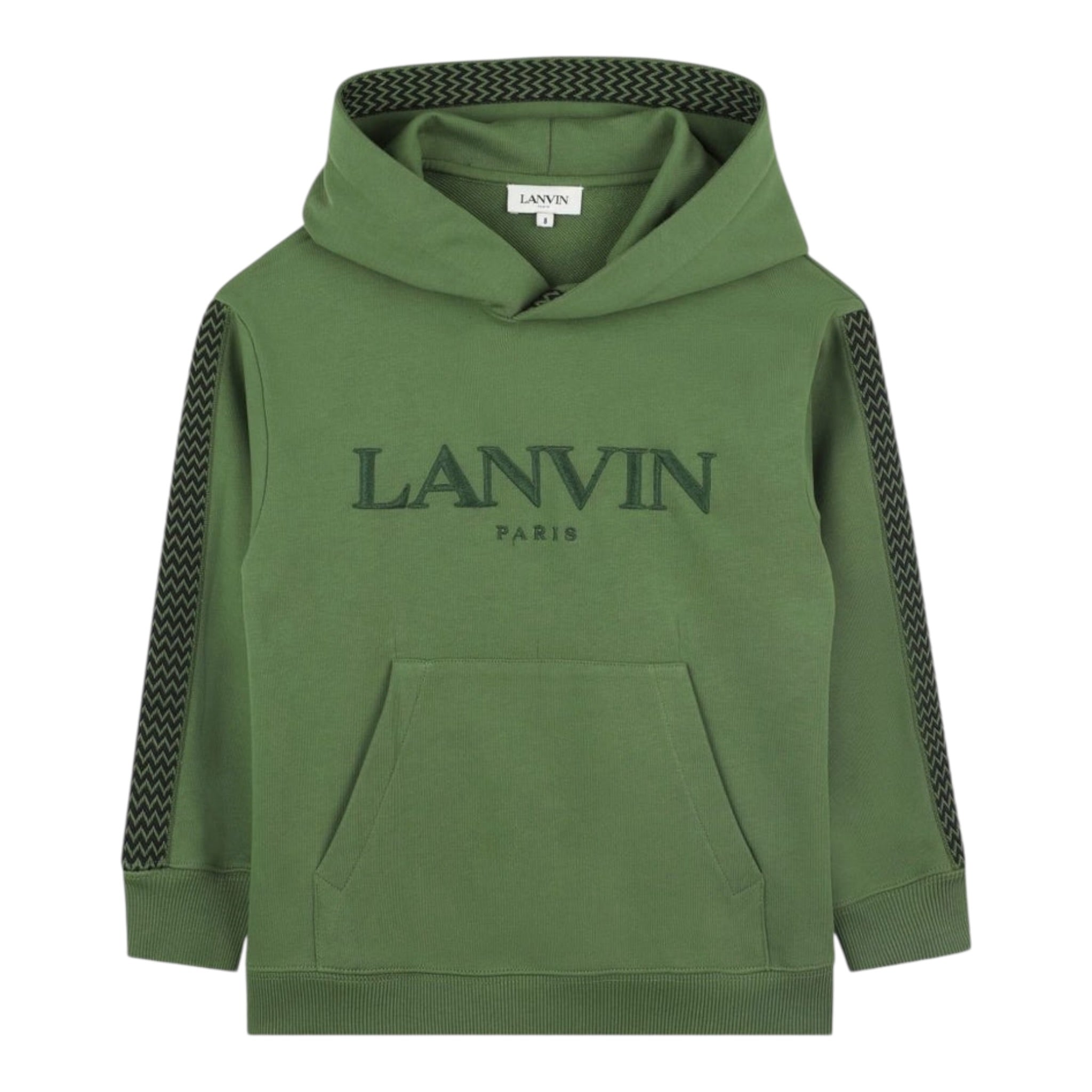 Lanvin Felpa tinta unita con Cappuccio Verde per Bambino N30295 VERDE LANVIN 