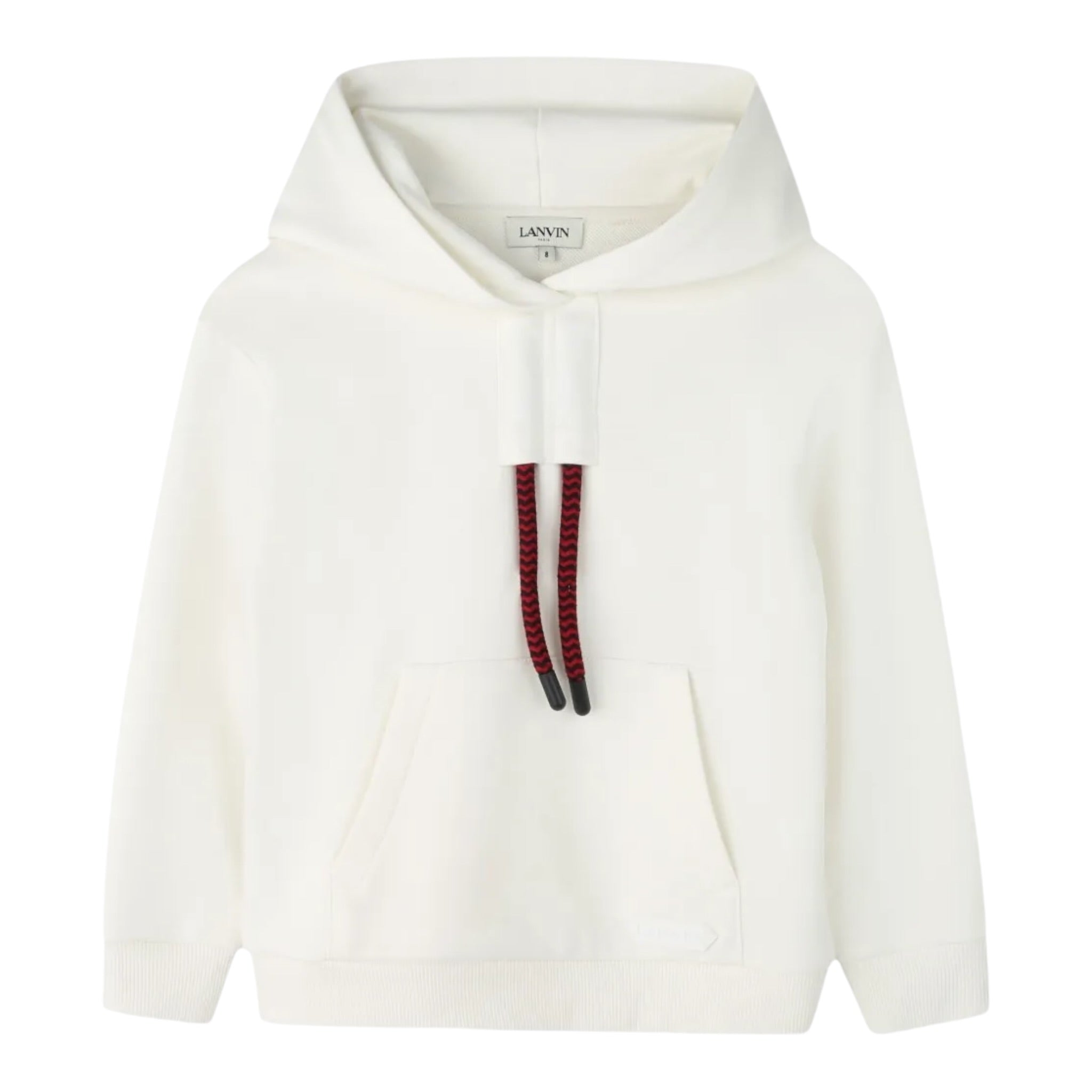 Lanvin Felpa tinta unita con Cappuccio Bianco per Bambino N30316 BIANCO LANVIN 