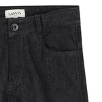 Lanvin Jeans tinta unita con Girovita Regolabile Nero per Bambina N30320 NERO LANVIN 