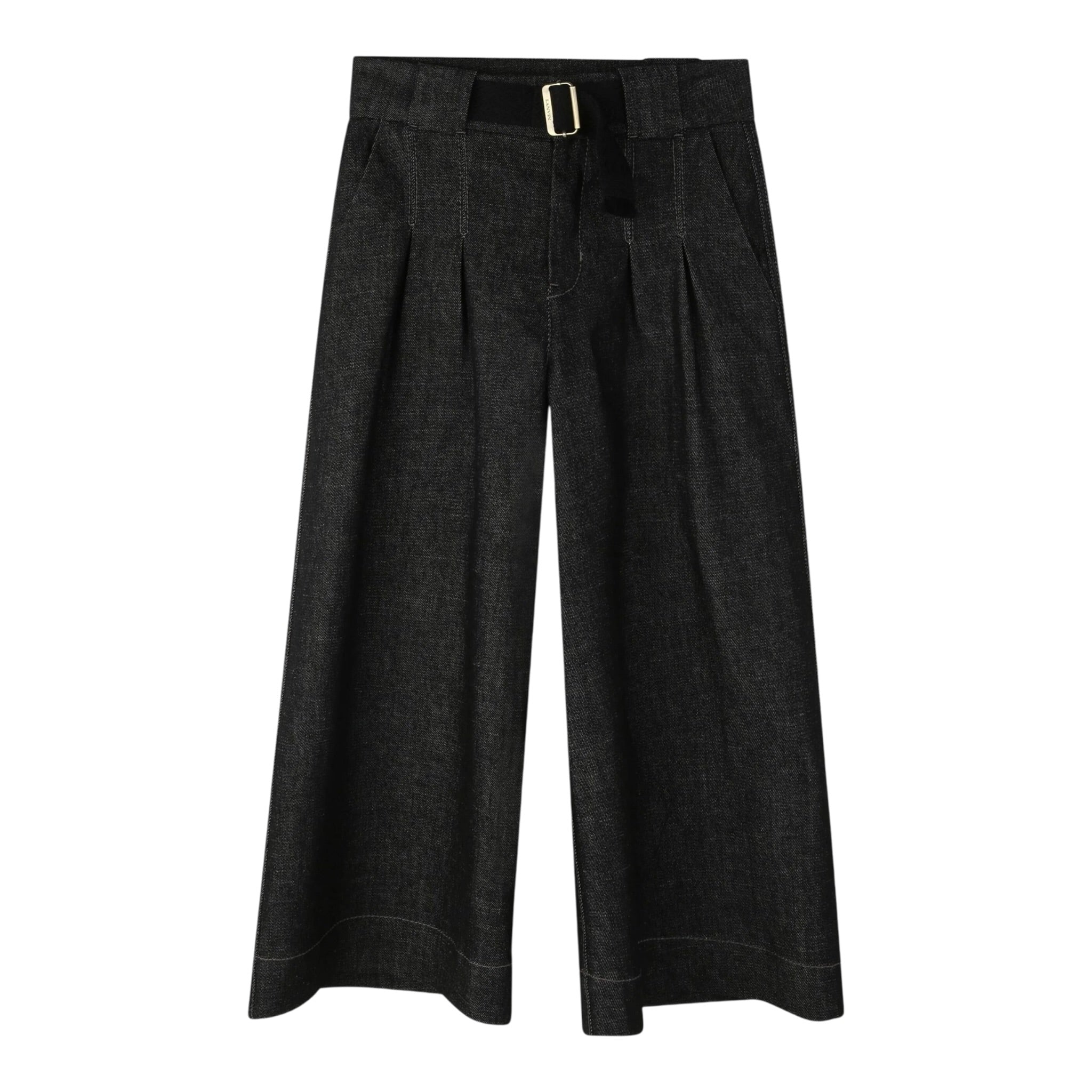 Lanvin Jeans tinta unita Modello Palazzo Nero per Bambina N30325 NERO LANVIN 