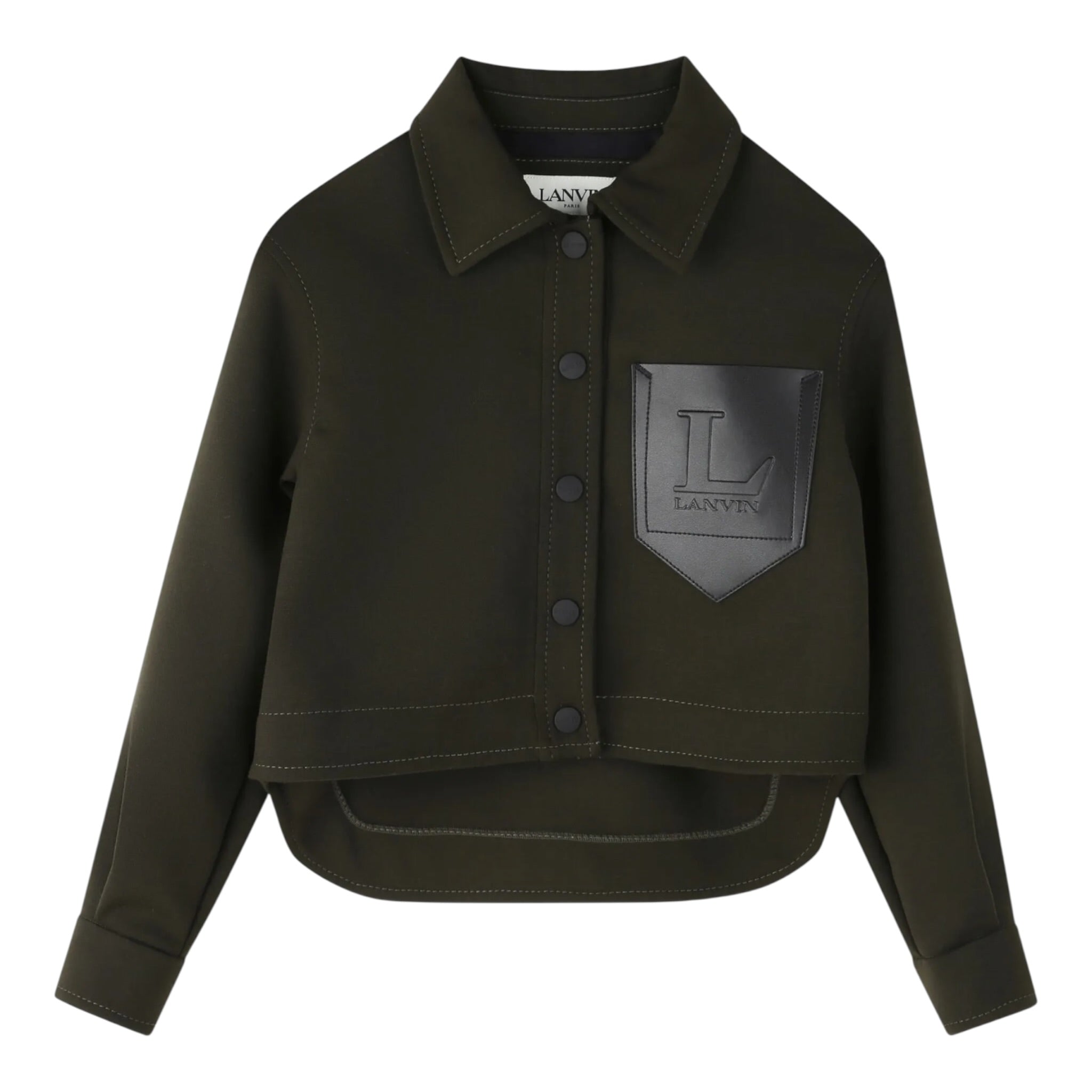 Lavin Camicia Manica Lunga tinta unita con Logo Verde per Bambino N30258 VERDE LAVIN 
