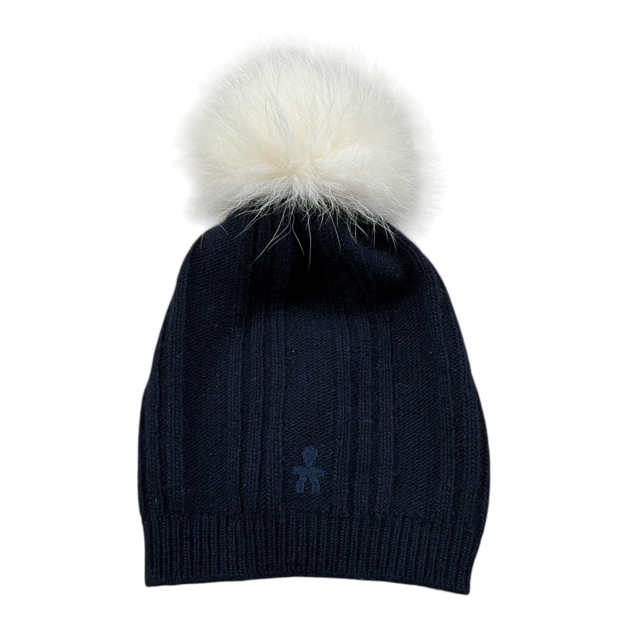 Le Bebe Cappello tinta unita con Pon Pon Blu per Neonato LBB2332 BLU LE BEBE 