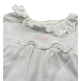 Le Bebe Shirt tinta unita con Stampa Bianco per Neonata LBG2307 BIANCO LE BEBE 