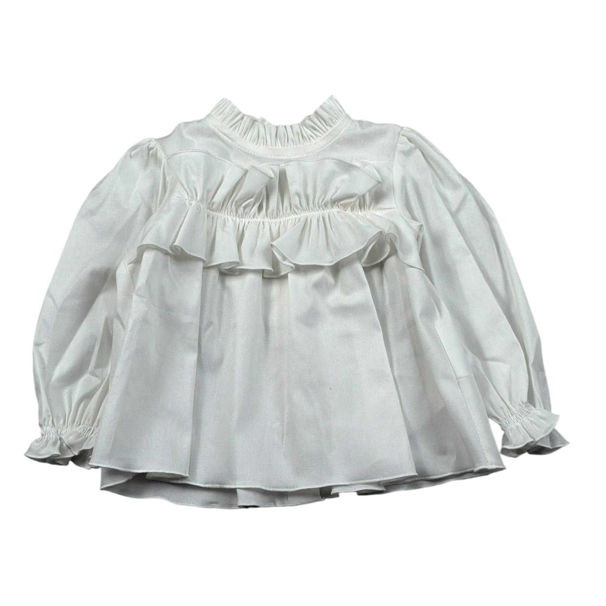 Le Bebe Camicia Manica Lunga tinta unita Bianco per Neonata LBG5098 BIANCO LE BEBE 