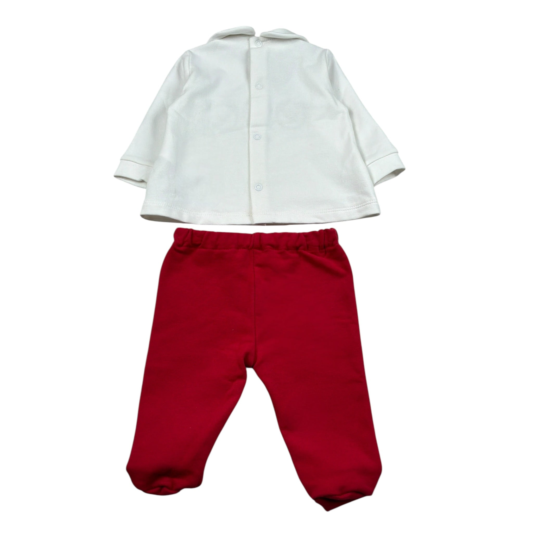 Le Bebe Completo 2 Pezzi Shirt-Ghettina Panna/Rosso per Neonata LBG5411 PANNA/ROSSO LE BEBE 