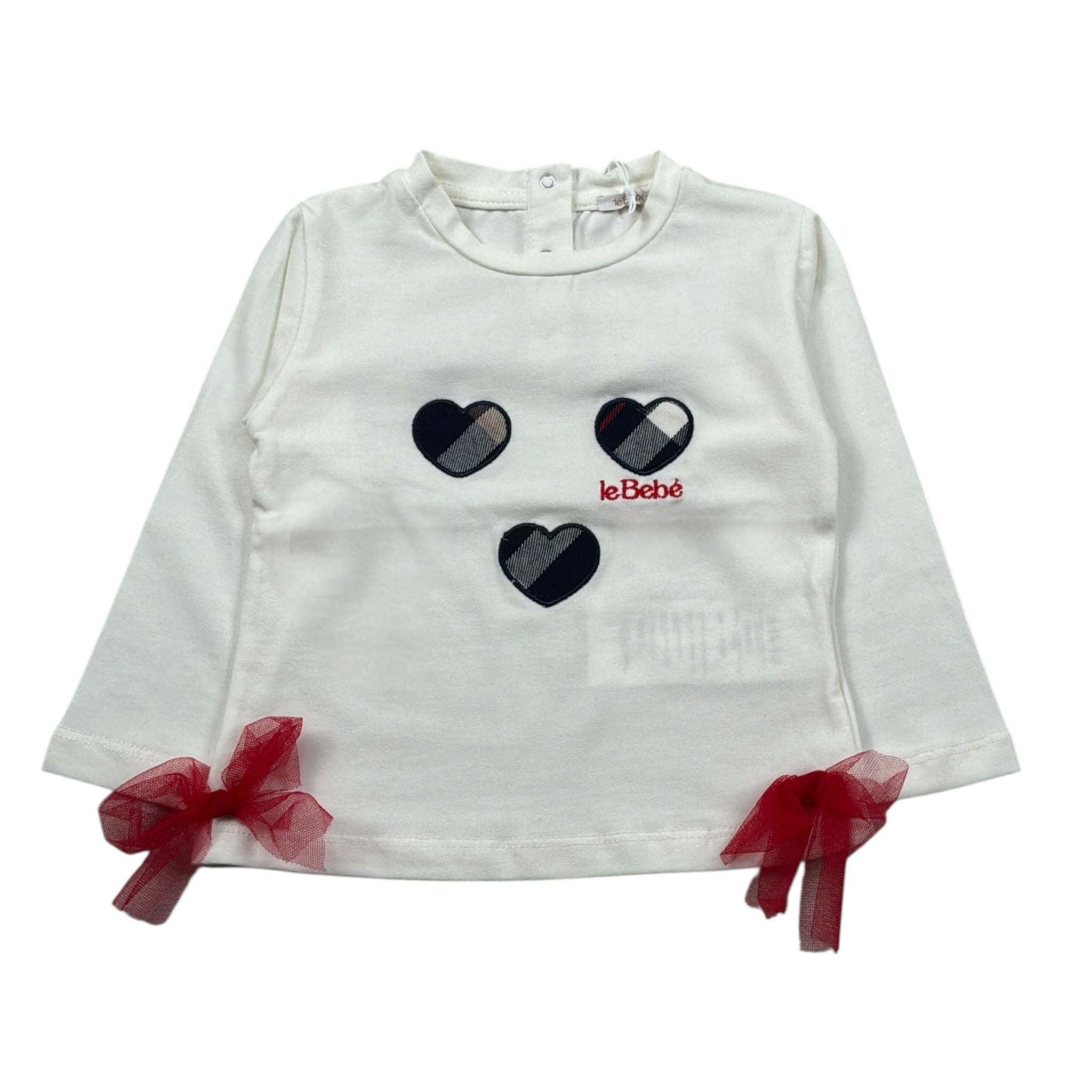 Le Bebe Shirt Girocollo tinta unita con Stampa Panna per Neonata LBG5419 PANNA LE BEBE 
