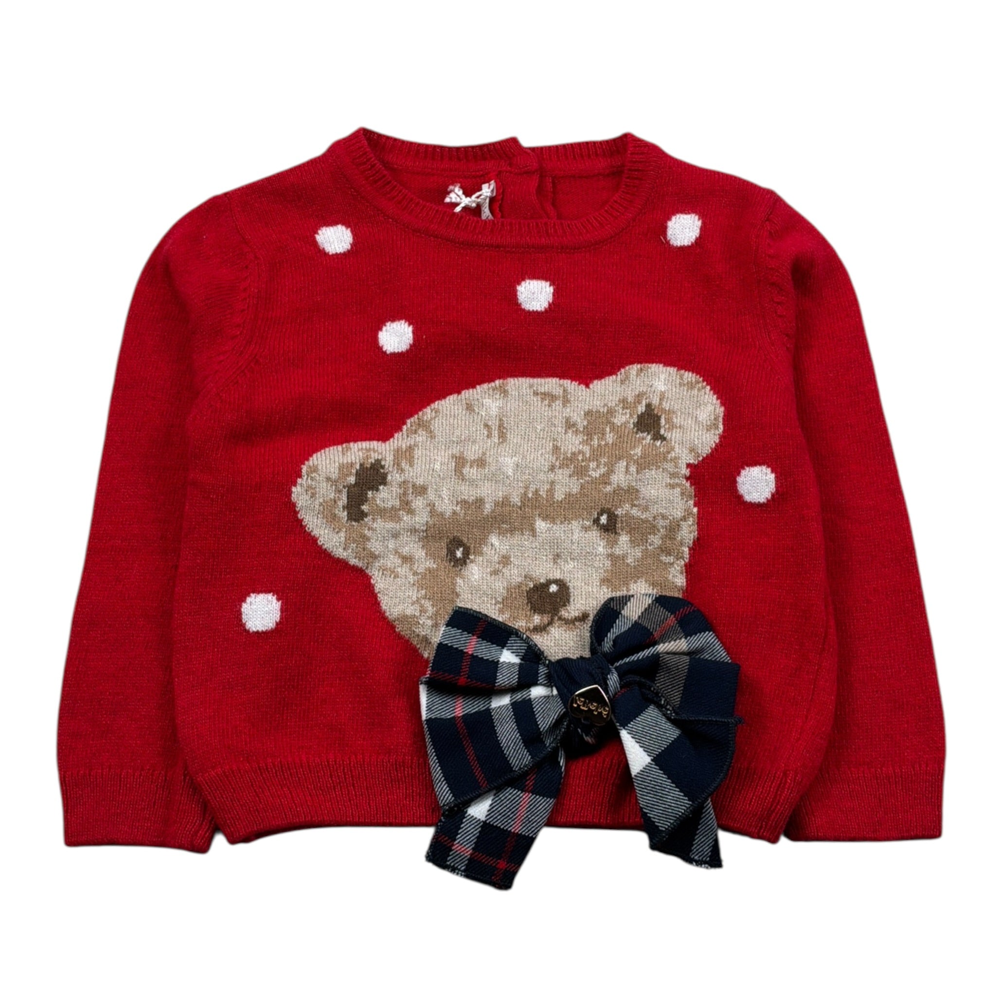 Le Bebe Maglia Girocollo Tint Uita con Stampa Rosso per Neonata LBG5497 ROSSO LE BEBE 
